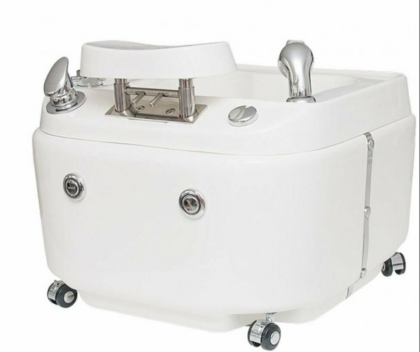 Comfort Pediküre Wanne, Weiß mit Fußablage und Magnetic Pipeless Jet Motor